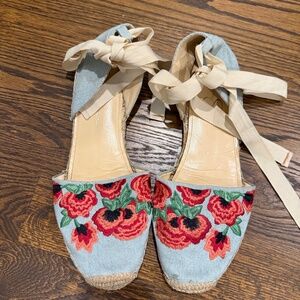Jessica Simpson Denim Floral Espadrilles